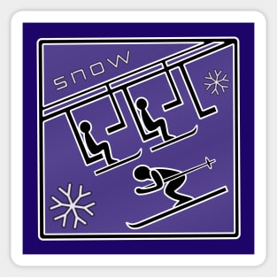 雪 / Snow (Midnight Blue BackGround) Sticker